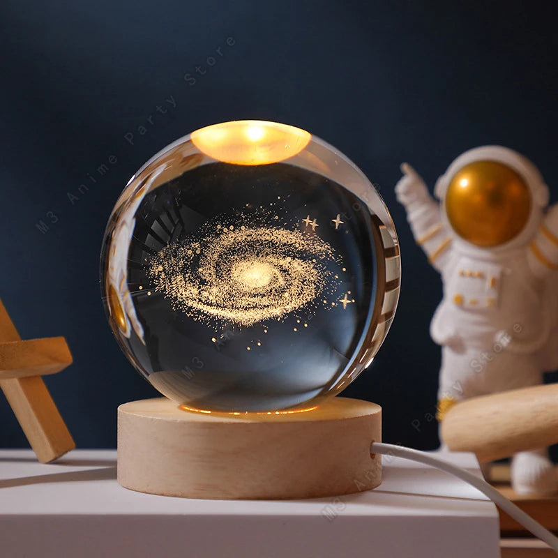 Lámpara LED Bola de Cristal 3D - Universo Cósmico
