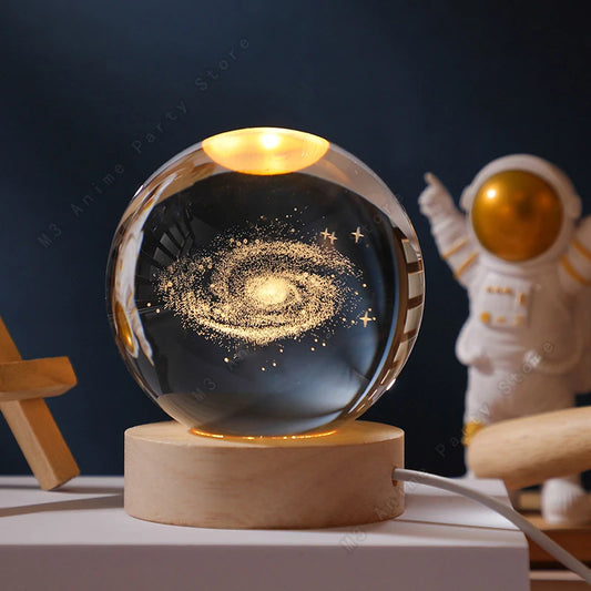 Lámpara LED Bola de Cristal 3D - Universo Cósmico